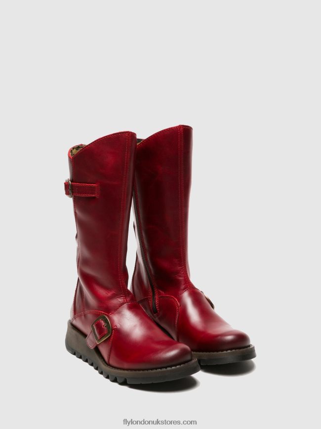 Buckle Boots MES 2 Women Fly London 4V24RT345 RED