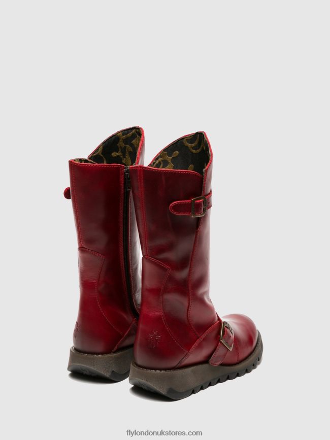 Buckle Boots MES 2 Women Fly London 4V24RT345 RED