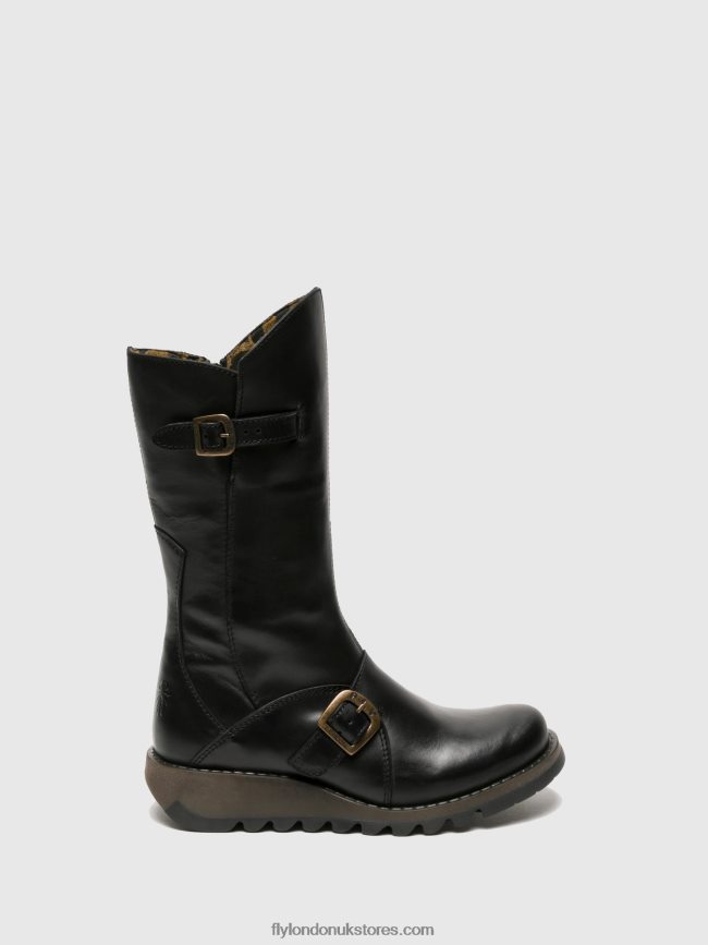 Buckle Boots MES 2 Women Fly London 4V24RT348 BLACK