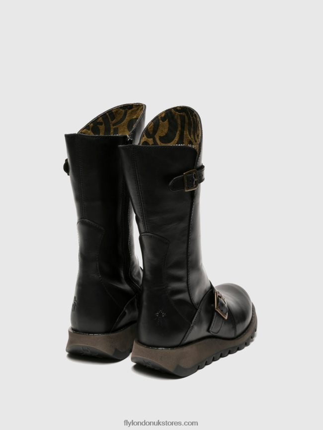 Buckle Boots MES 2 Women Fly London 4V24RT348 BLACK