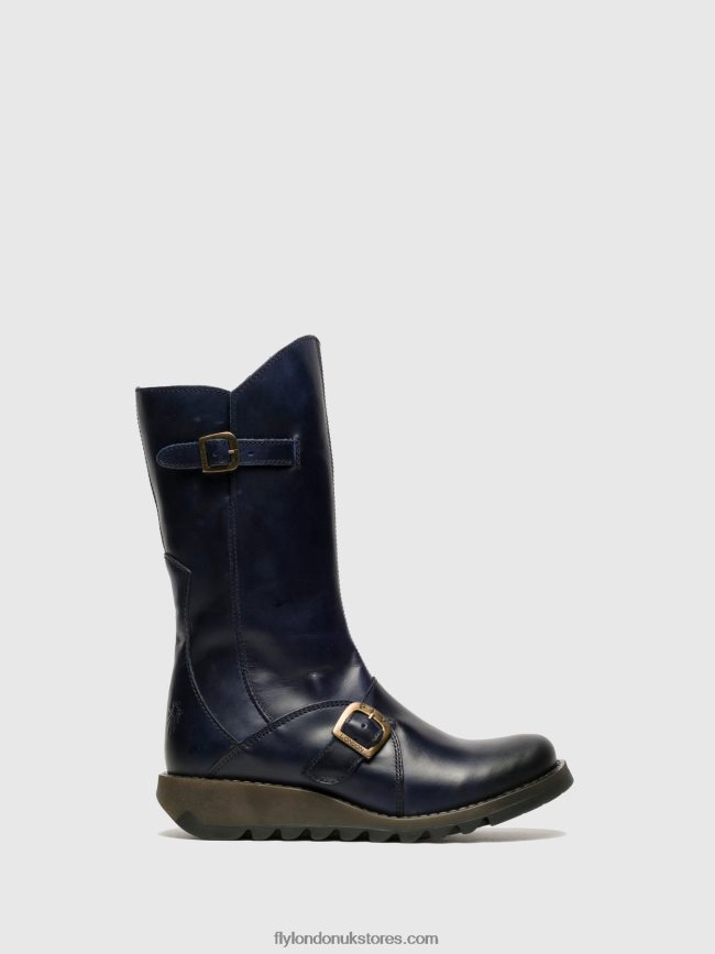 Buckle Boots MES 2 Women Fly London 4V24RT351 BLUE