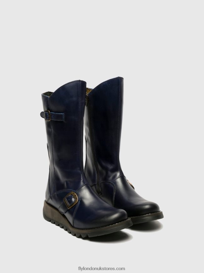 Buckle Boots MES 2 Women Fly London 4V24RT351 BLUE