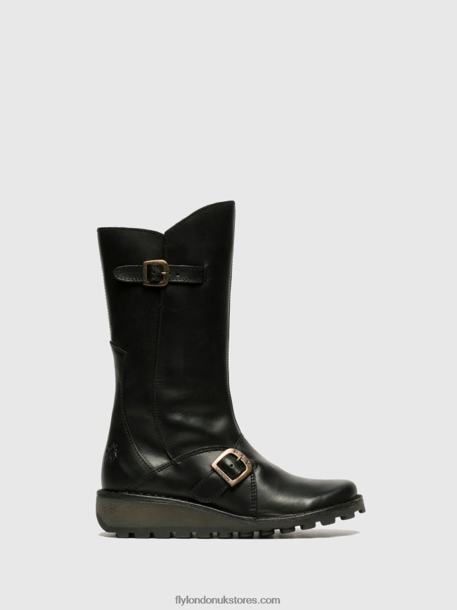 Buckle Boots MES Women Fly London 4V24RT344 BLACK