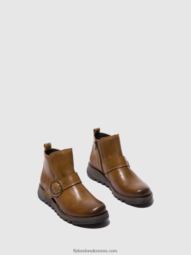 Buckle Boots SIAS812 Women Fly London 4V24RT335 RUG CAMEL