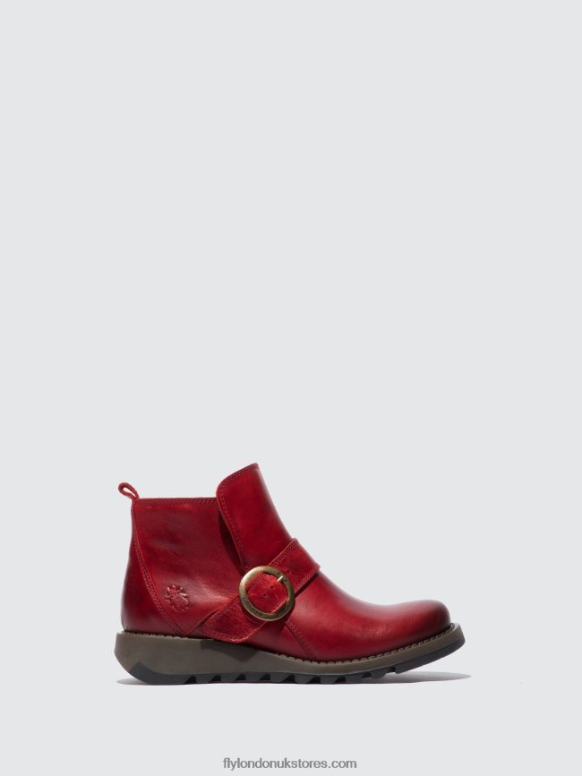 Buckle Boots SIAS812 Women Fly London 4V24RT336 RUG RED