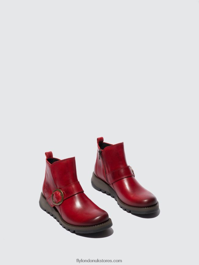 Buckle Boots SIAS812 Women Fly London 4V24RT336 RUG RED