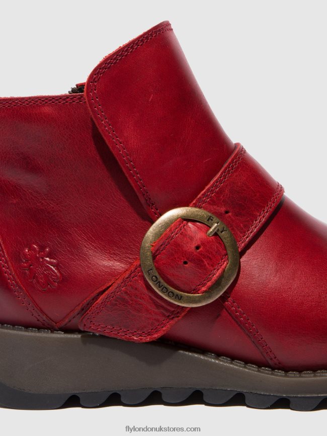 Buckle Boots SIAS812 Women Fly London 4V24RT336 RUG RED