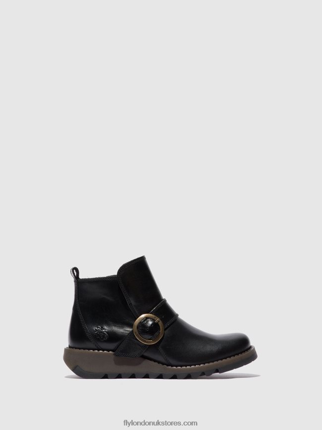 Buckle Boots SIAS812 Women Fly London 4V24RT337 RUG BLACK