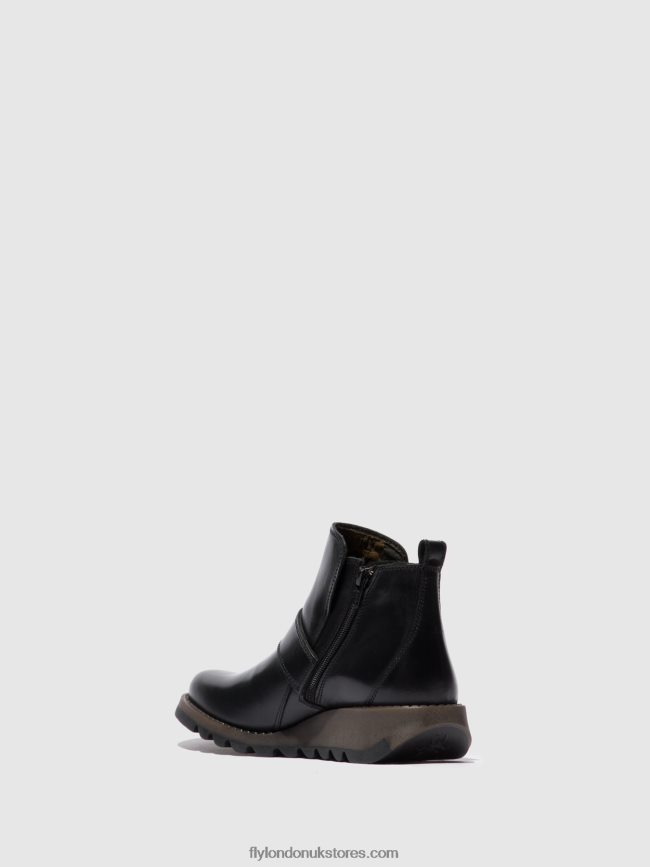 Buckle Boots SIAS812 Women Fly London 4V24RT337 RUG BLACK