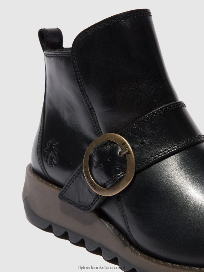 Buckle Boots SIAS812 Women Fly London 4V24RT337 RUG BLACK