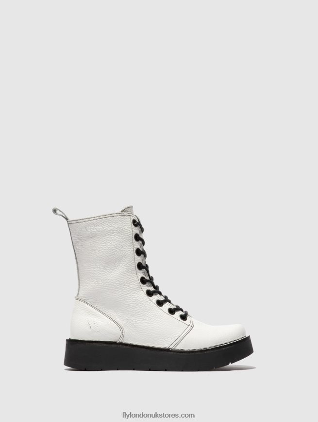 Lace-up Boots RAMI043 Women Fly London 4V24RT321 RIO WHITE(BLACK ST)