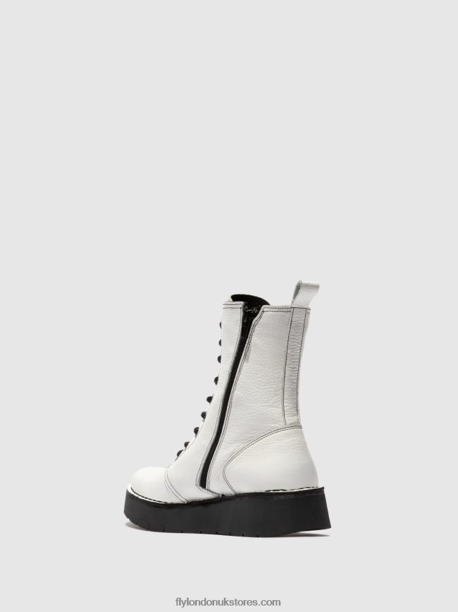 Lace-up Boots RAMI043 Women Fly London 4V24RT321 RIO WHITE(BLACK ST)