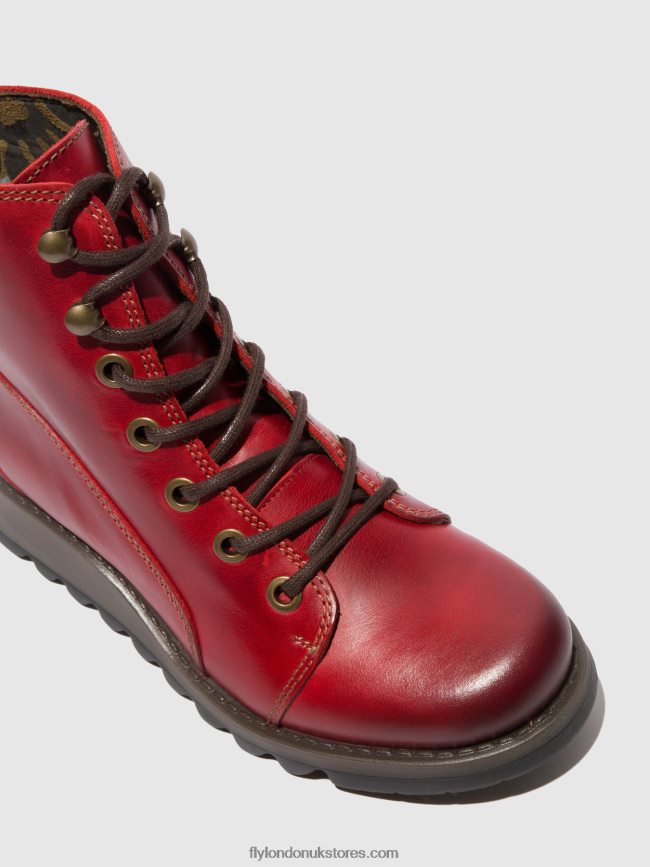 Lace-up Boots SORE813 Women Fly London 4V24RT329 RUG RED
