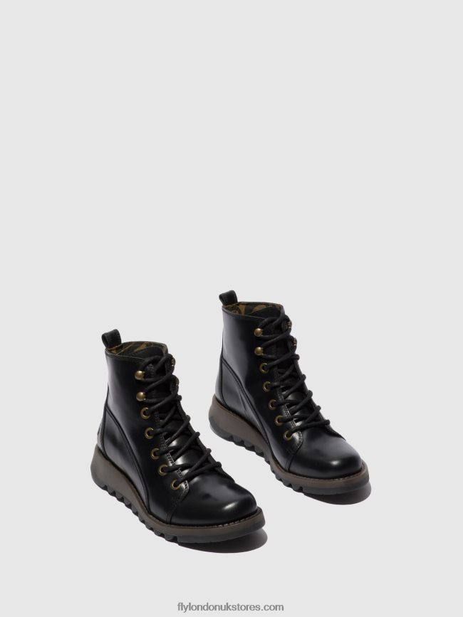 Lace-up Boots SORE813 Women Fly London 4V24RT330 RUG BLACK
