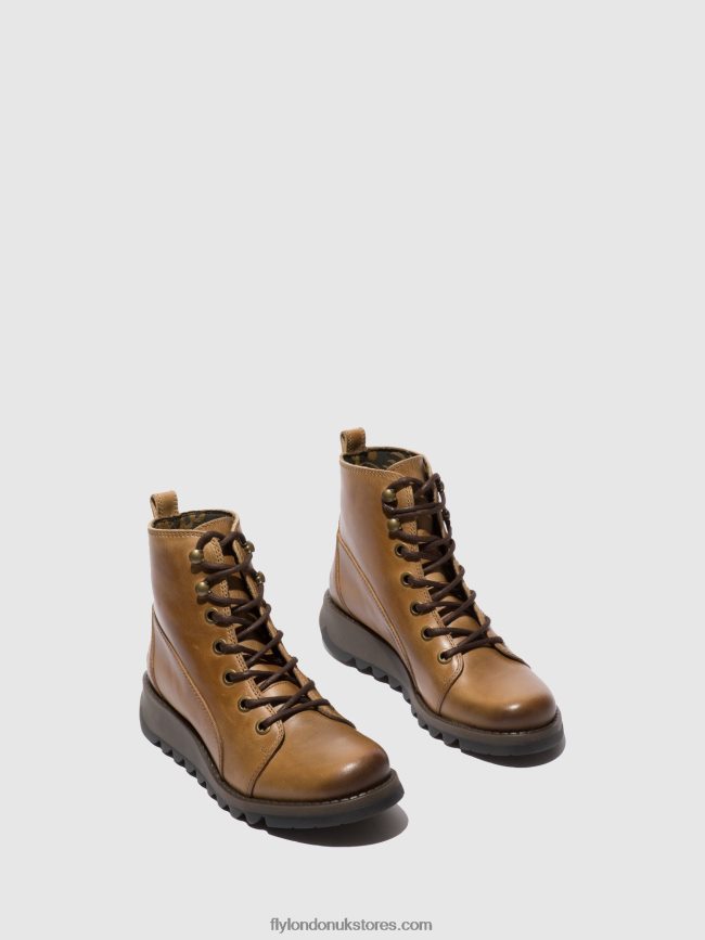 Lace-up Boots SORE813 Women Fly London 4V24RT331 RUG CAMEL