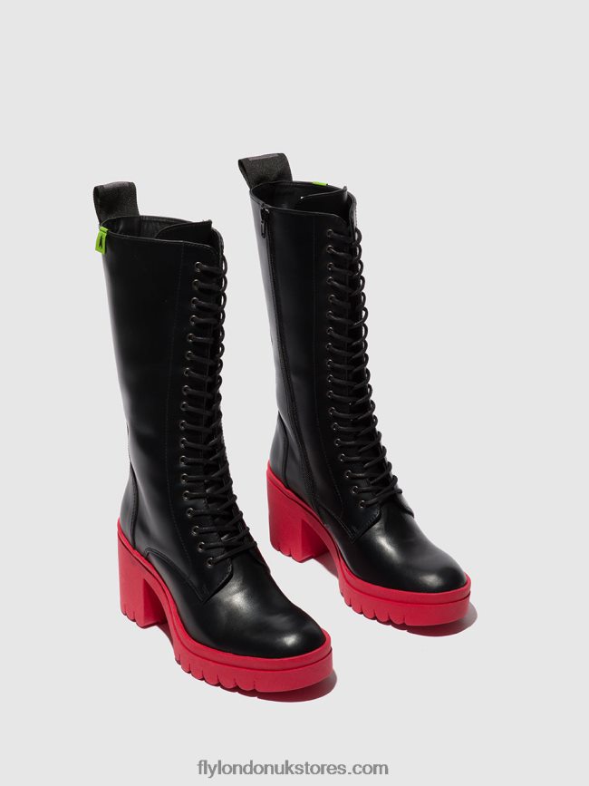 Lace-up Boots TALY884 Women Fly London 4V24RT315 TUNDER BLACK (RED SOLE)