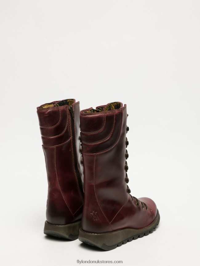Lace-up Boots Women Fly London 4V24RT289 DarkRed