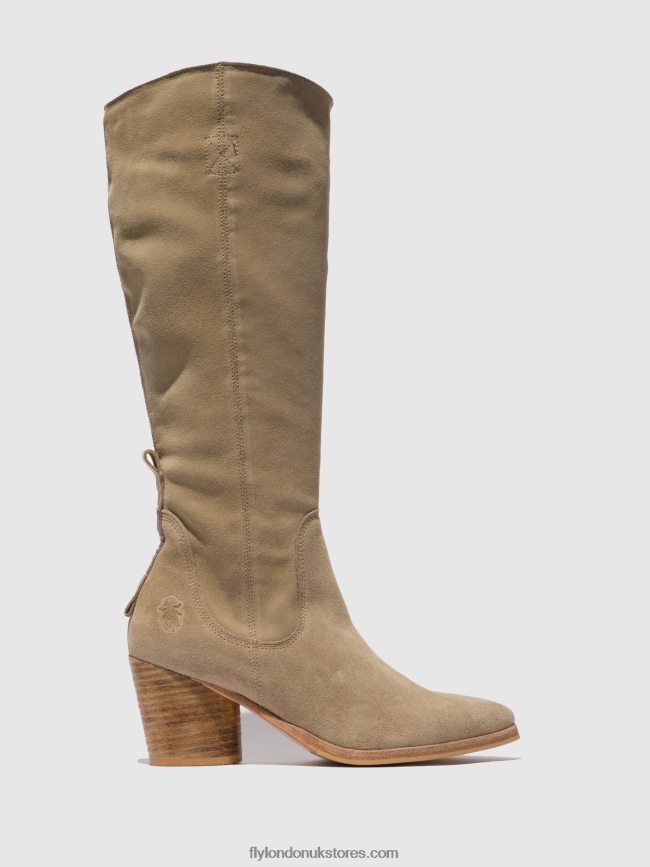 Zip Up Boots AMES826 Women Fly London 4V24RT326 SUEDE CREME
