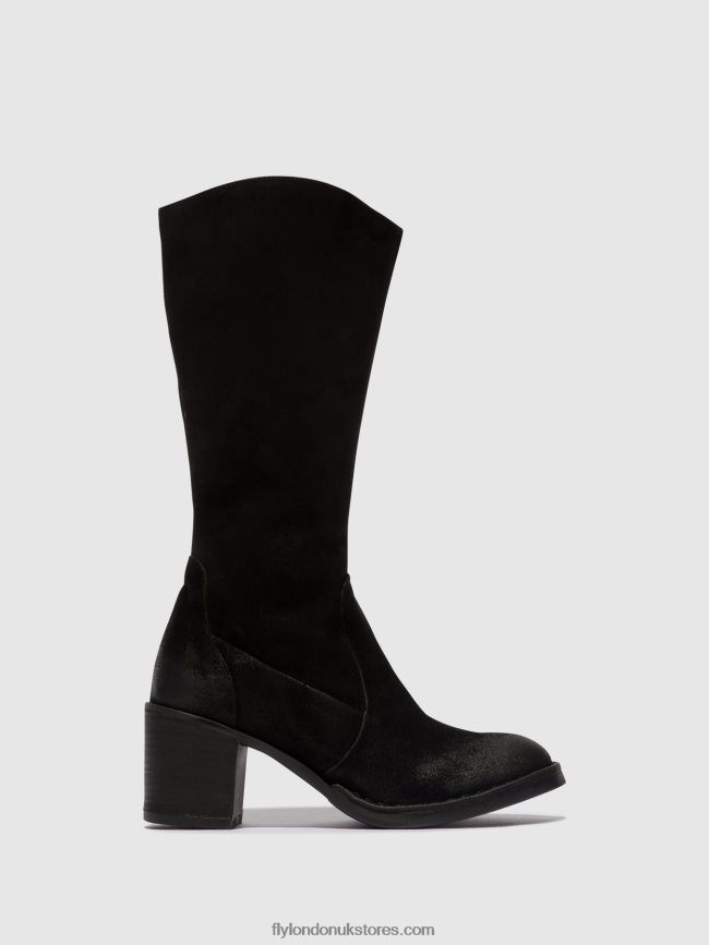 Zip Up Boots BALO096 Women Fly London 4V24RT304 BLACK