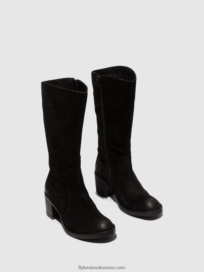 Zip Up Boots BALO096 Women Fly London 4V24RT304 BLACK