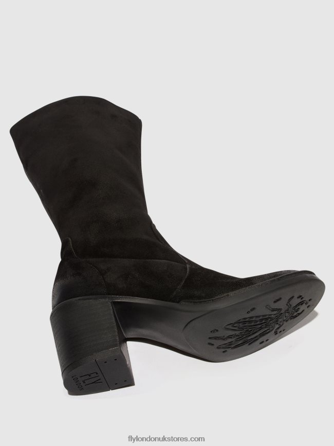 Zip Up Boots BALO096 Women Fly London 4V24RT304 BLACK
