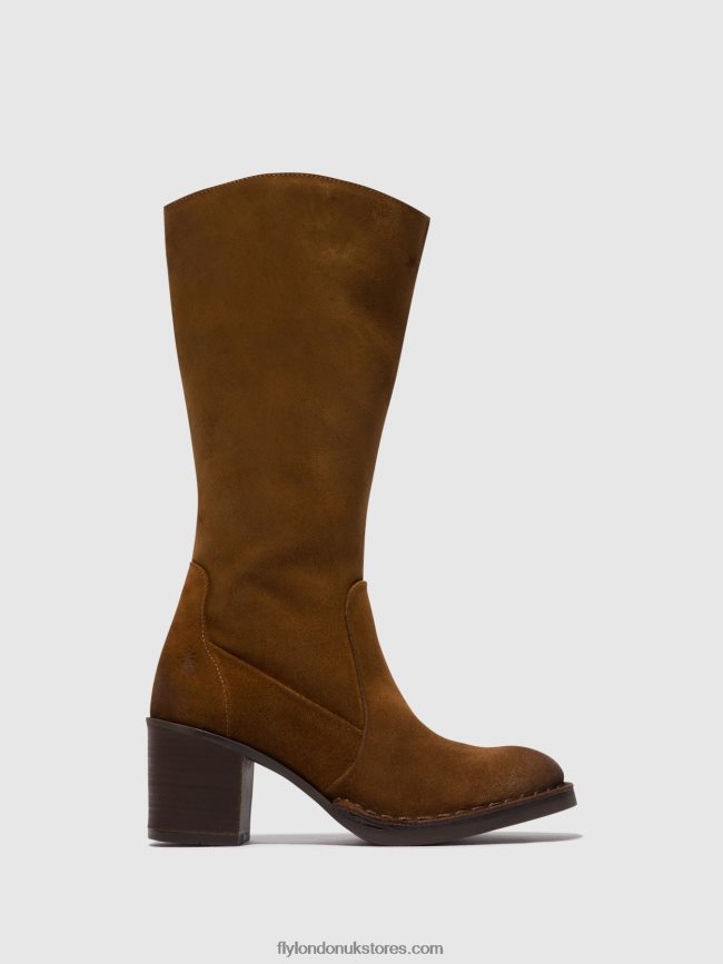 Zip Up Boots BALO096 Women Fly London 4V24RT305 CAMEL