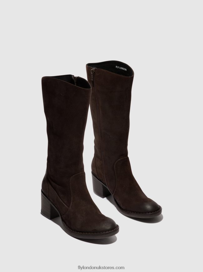 Zip Up Boots BALO096 Women Fly London 4V24RT306 EXPRESSO