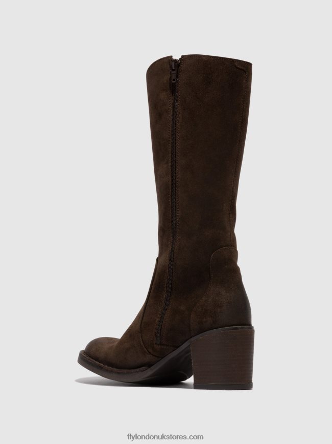 Zip Up Boots BALO096 Women Fly London 4V24RT306 EXPRESSO