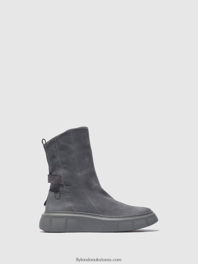 Zip Up Boots ESEN485 Women Fly London 4V24RT323 SORANO BLUE GREY