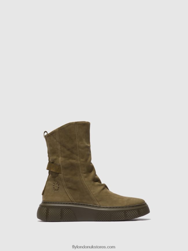 Zip Up Boots ESEN485 Women Fly London 4V24RT324 SORANO MILITRY