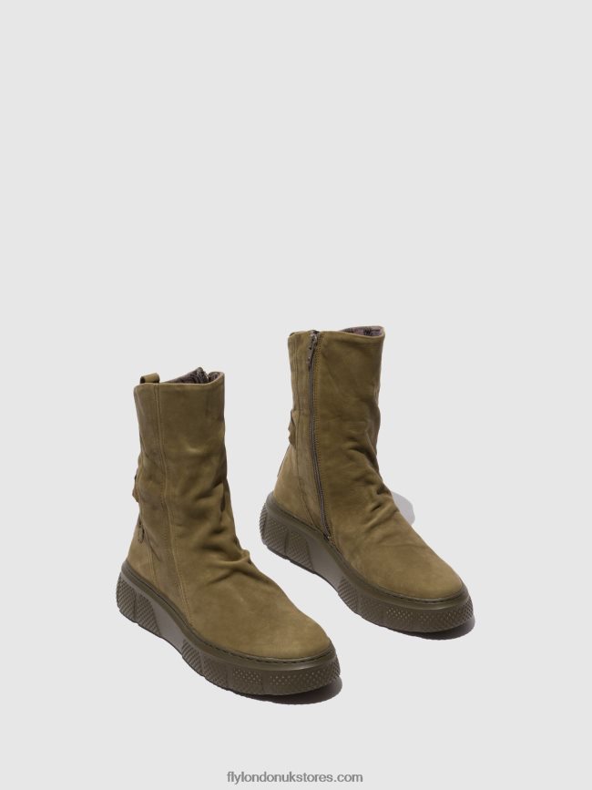Zip Up Boots ESEN485 Women Fly London 4V24RT324 SORANO MILITRY