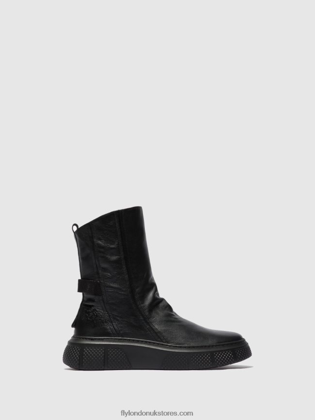 Zip Up Boots ESEN485 Women Fly London 4V24RT325 DUBLIN BLACK(BLACK SOLE)