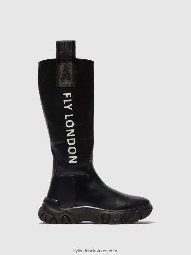 Zip Up Boots FEBE886 Women Fly London 4V24RT312 TUNDER BLACK