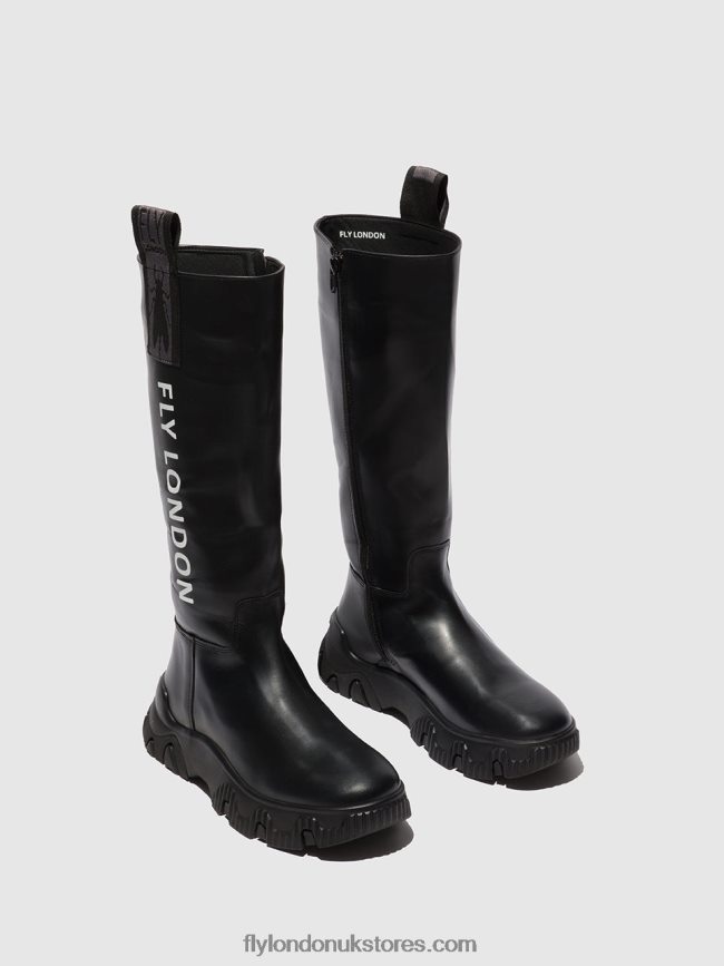Zip Up Boots FEBE886 Women Fly London 4V24RT312 TUNDER BLACK