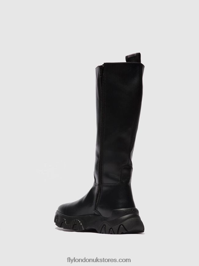 Zip Up Boots FEBE886 Women Fly London 4V24RT312 TUNDER BLACK