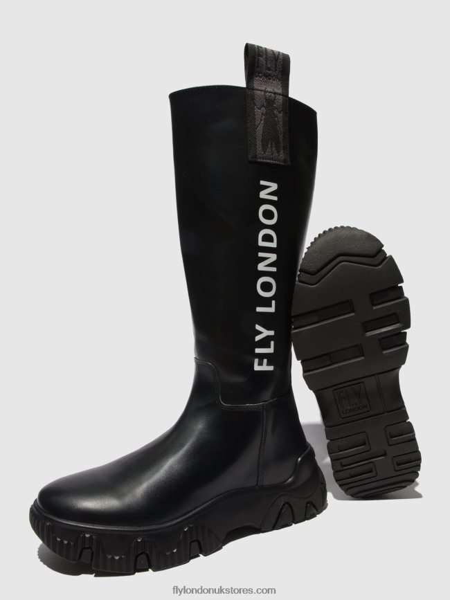 Zip Up Boots FEBE886 Women Fly London 4V24RT312 TUNDER BLACK