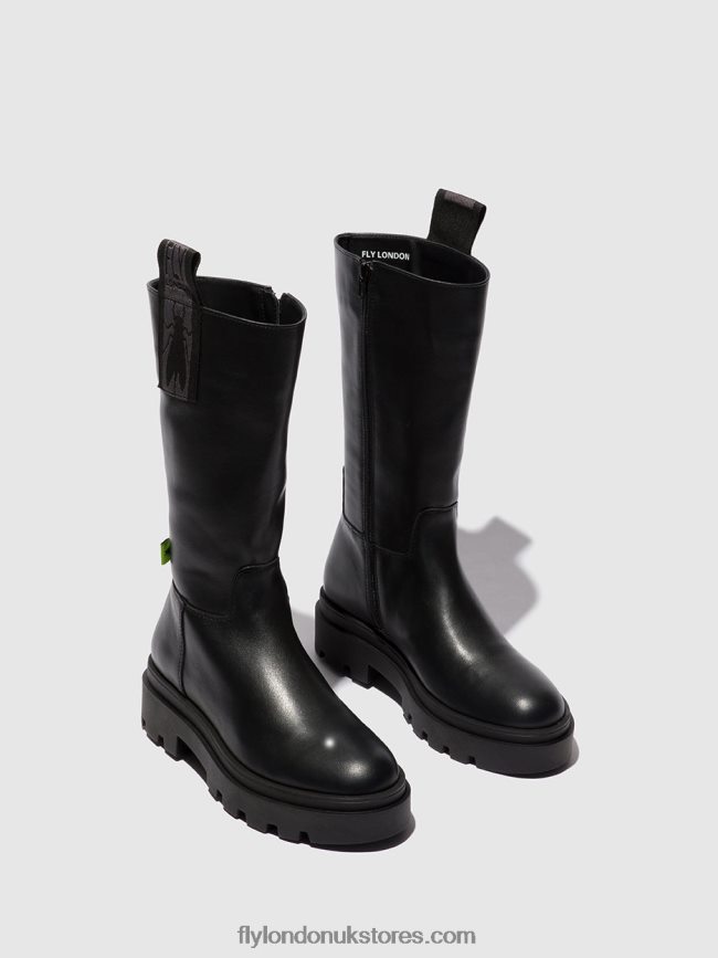 Zip Up Boots JALO882 Women Fly London 4V24RT310 NAOMI BLACK