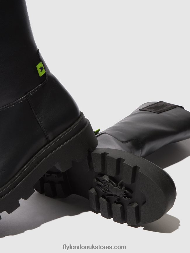 Zip Up Boots JALO882 Women Fly London 4V24RT310 NAOMI BLACK