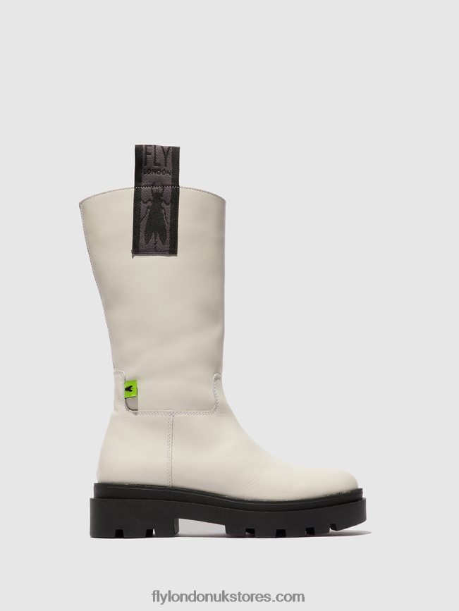 Zip Up Boots JALO882 Women Fly London 4V24RT311 NAOMI OFFWHITE