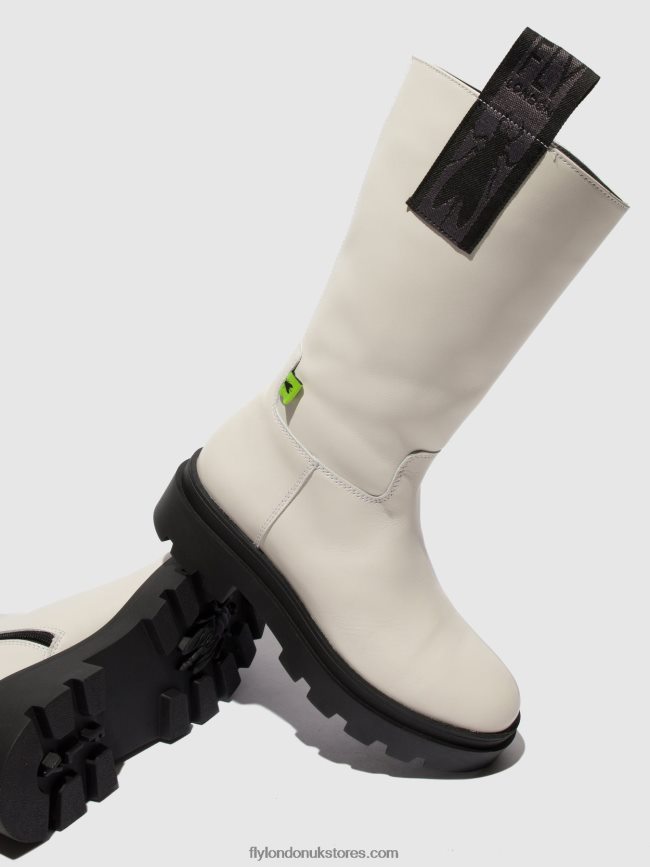 Zip Up Boots JALO882 Women Fly London 4V24RT311 NAOMI OFFWHITE