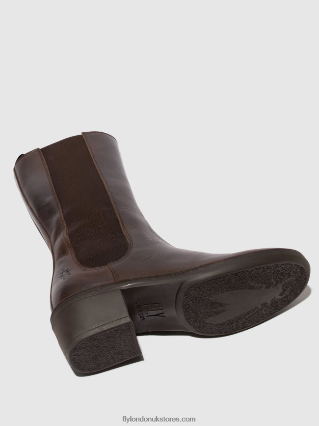 Zip Up Boots MADA081 Women Fly London 4V24RT303 DK. BROWN