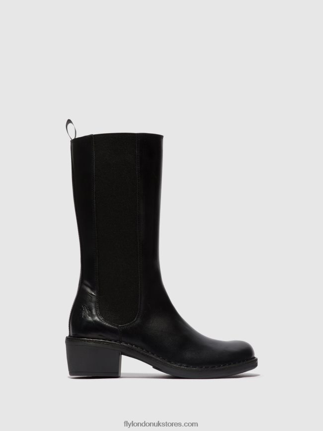 Zip Up Boots MADA081 Women Fly London 4V24RT307 BLACK