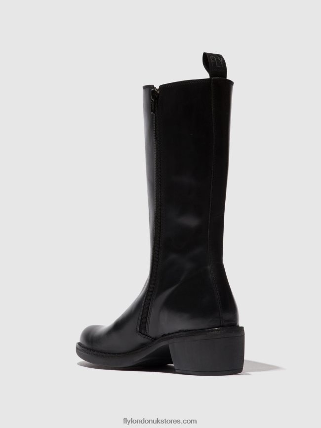 Zip Up Boots MADA081 Women Fly London 4V24RT307 BLACK