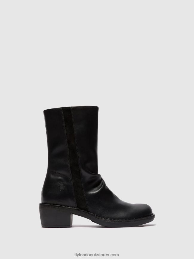 Zip Up Boots MECY092 Women Fly London 4V24RT299 BLACK