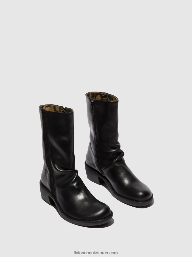 Zip Up Boots MECY092 Women Fly London 4V24RT299 BLACK