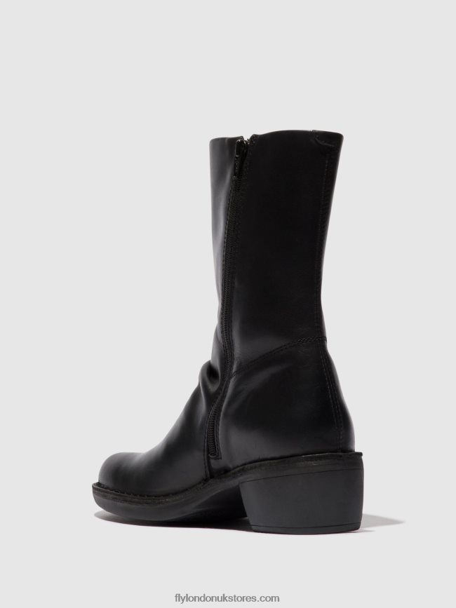 Zip Up Boots MECY092 Women Fly London 4V24RT299 BLACK