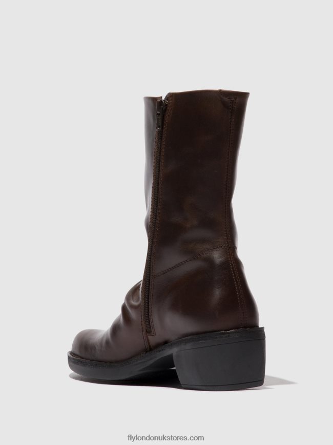 Zip Up Boots MECY092 Women Fly London 4V24RT301 DK.BROWN/EXPRESSO