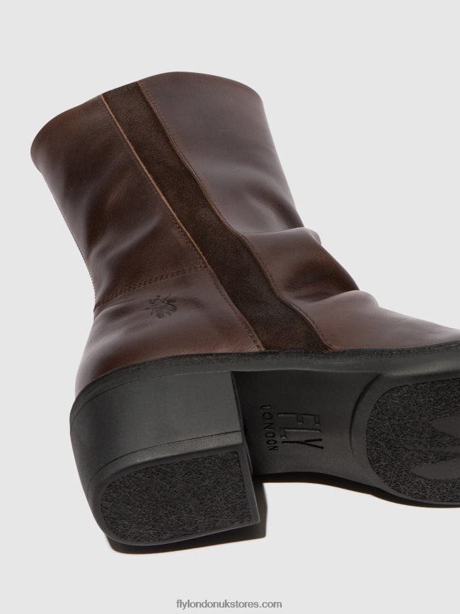 Zip Up Boots MECY092 Women Fly London 4V24RT301 DK.BROWN/EXPRESSO