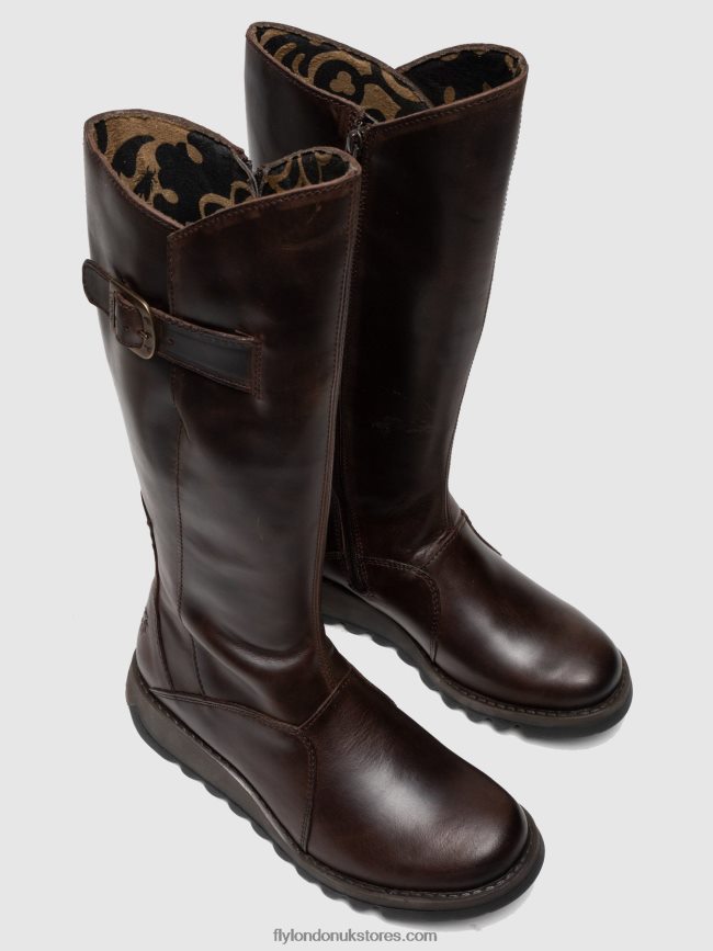 Zip Up Boots MOL 2 DK Women Fly London 4V24RT342 BROWN