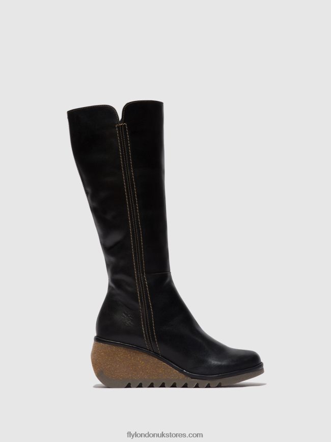 Zip Up Boots NARY328 Women Fly London 4V24RT287 BLACK